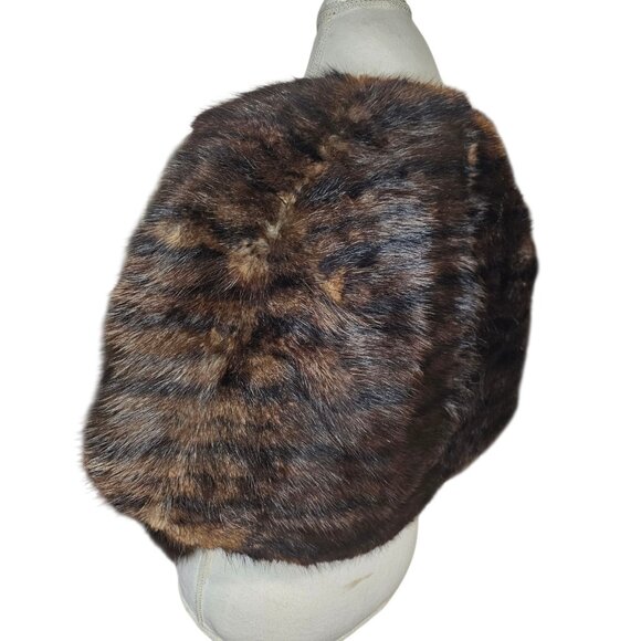 1950s Brown Beaver Fur Stole Shawl Cape Wrap Jacket Old Money Mod MCM Sz S/M - Picture 11 of 14